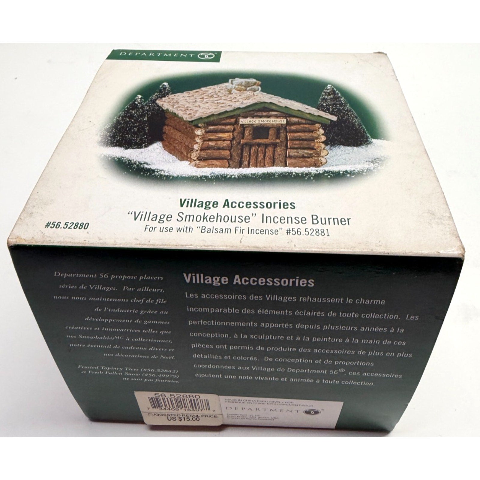 Vintage NOS Dept 56 Village Accessory - Village Smokehouse Incense burner