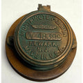 Vintage "Worthington-Gamon" Water Meter Brass Cover ..Mounted on Wood W-48399