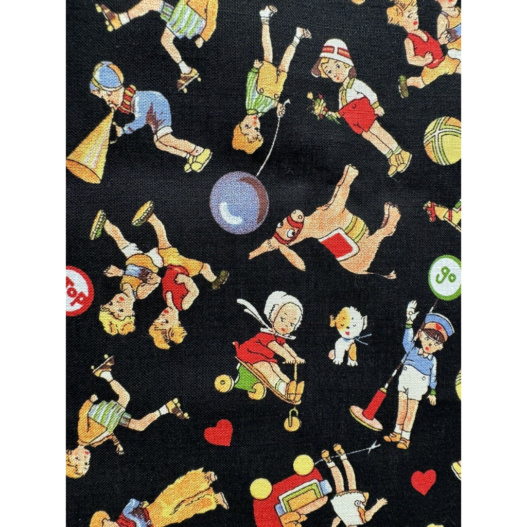 VINTAGE NEW Michael Miller C-221 Quilting Fabric 45"X18" Kids Donkies Baloons