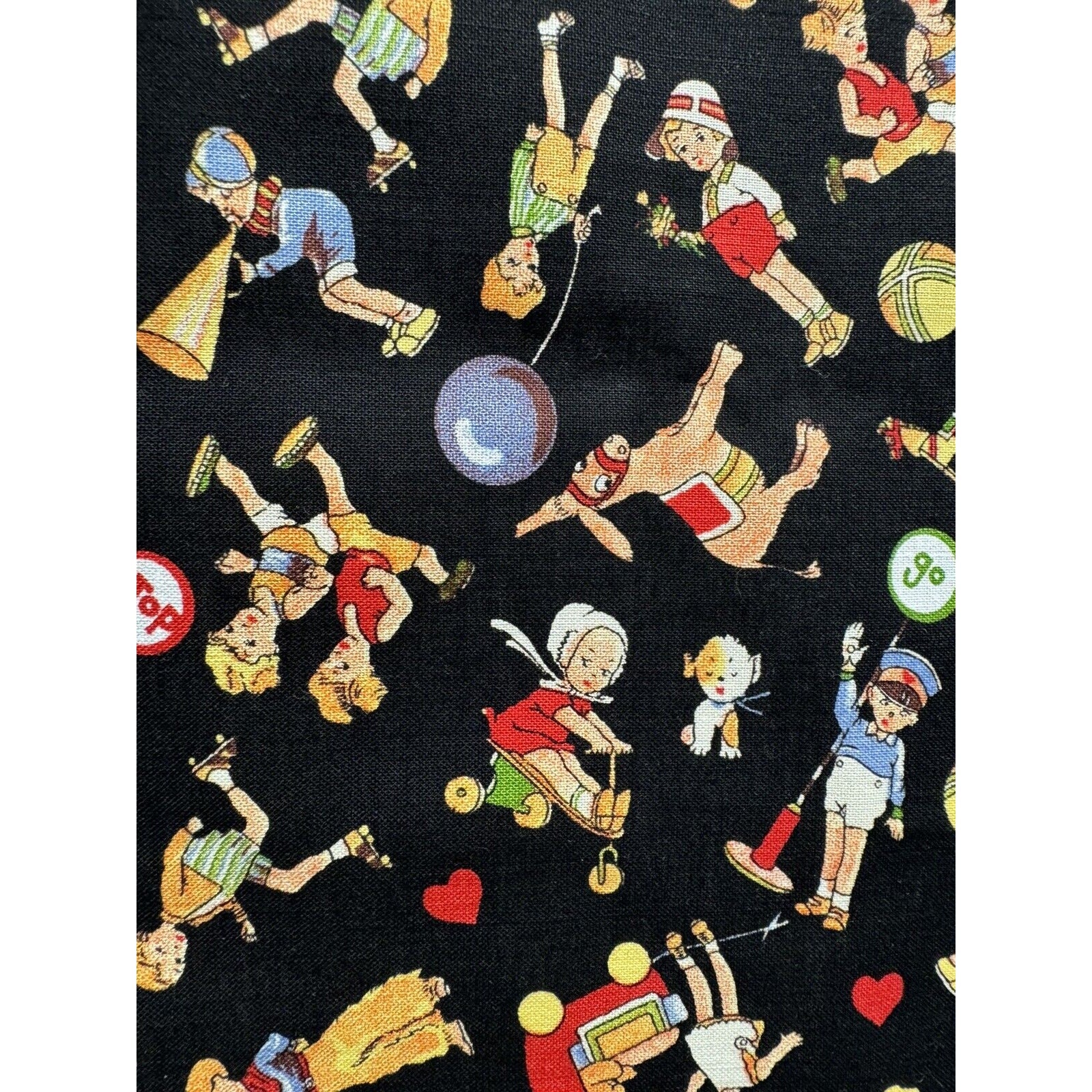 VINTAGE NEW Michael Miller C-221 Quilting Fabric 45"X18" Kids Donkies Baloons