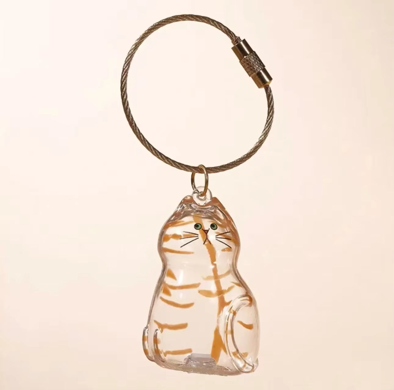Personalized Transparent Cat Hair Keepsake Keychain – Pet Fur Memorial Pendant for Cat Lovers | Cute & Meaningful Souvenir Gift 🐾✨
