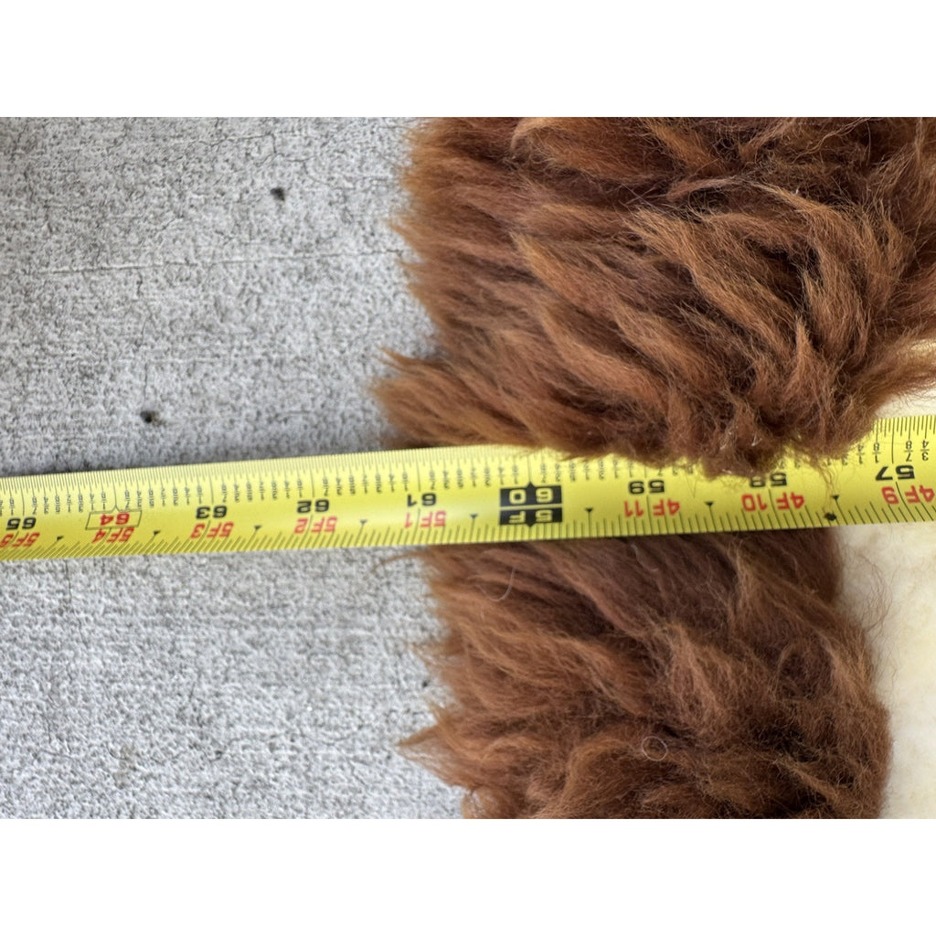 Vintage RARE Alpaca Llama Fur Throw Rug Handmade Wall Hanging Tapestry 60”X 46"