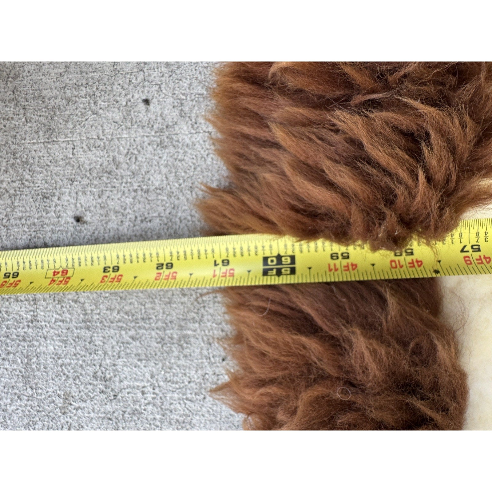 Vintage RARE Alpaca Llama Fur Throw Rug Handmade Wall Hanging Tapestry 60”X 46"