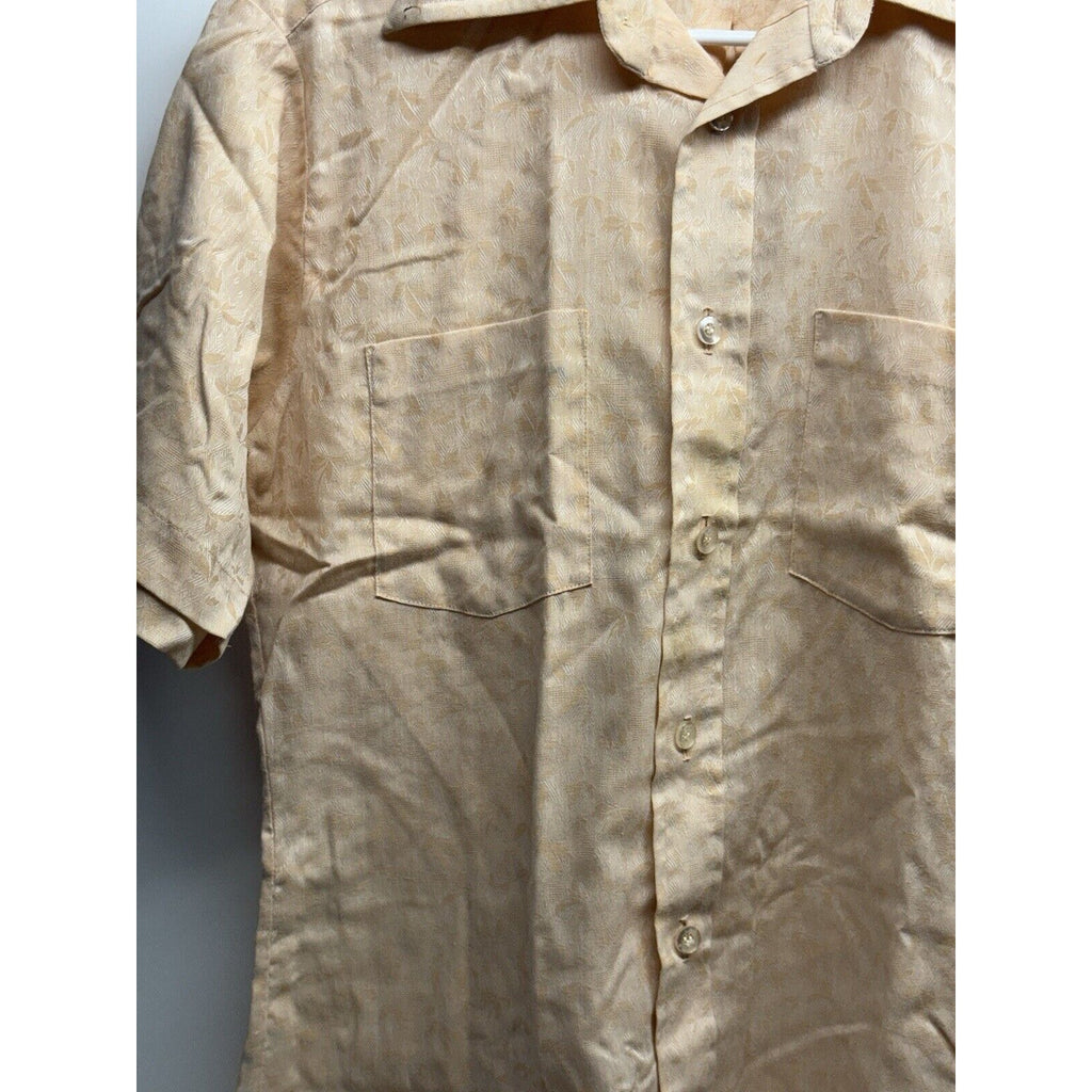 Vintage Sears Perma-Press Medium SHORT Sleeve SHIRT Wide Collar MADE IN JAPAN