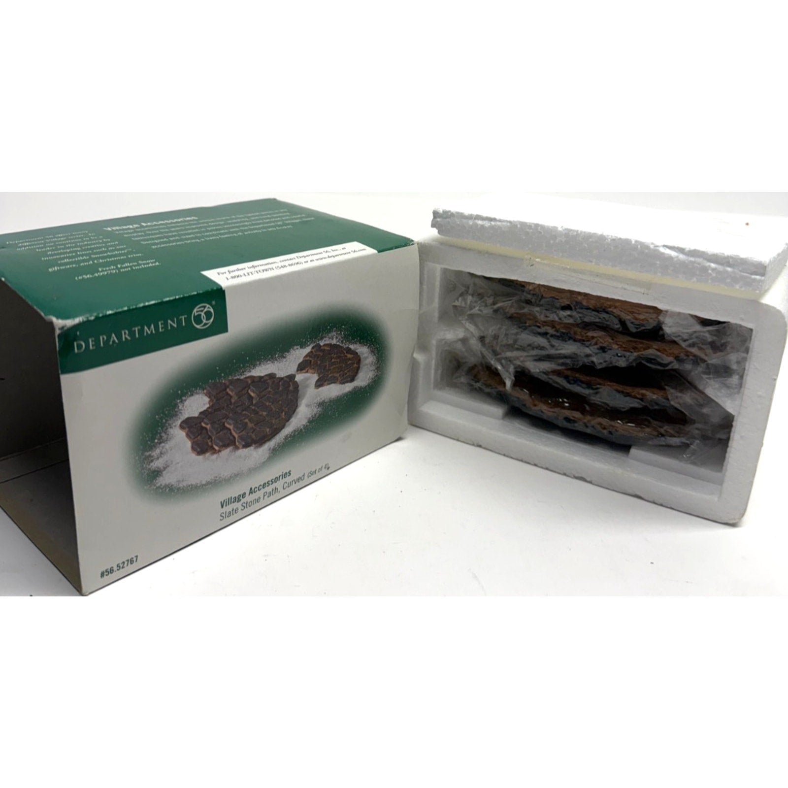 VTG NEW Dept 56 Village Set Of 4 Pc Slate Stone Path Curved 56.52767