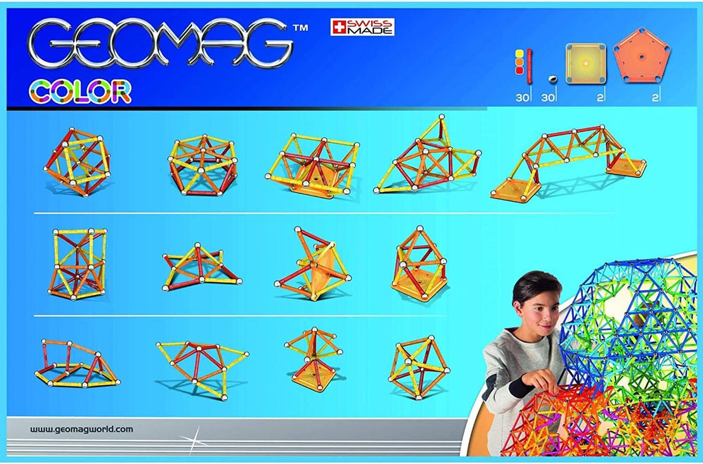 - COLOR - 64-Piece Magnetic Building Set, Certified STEM Construction Toy, Safe for Ages 3 and Up