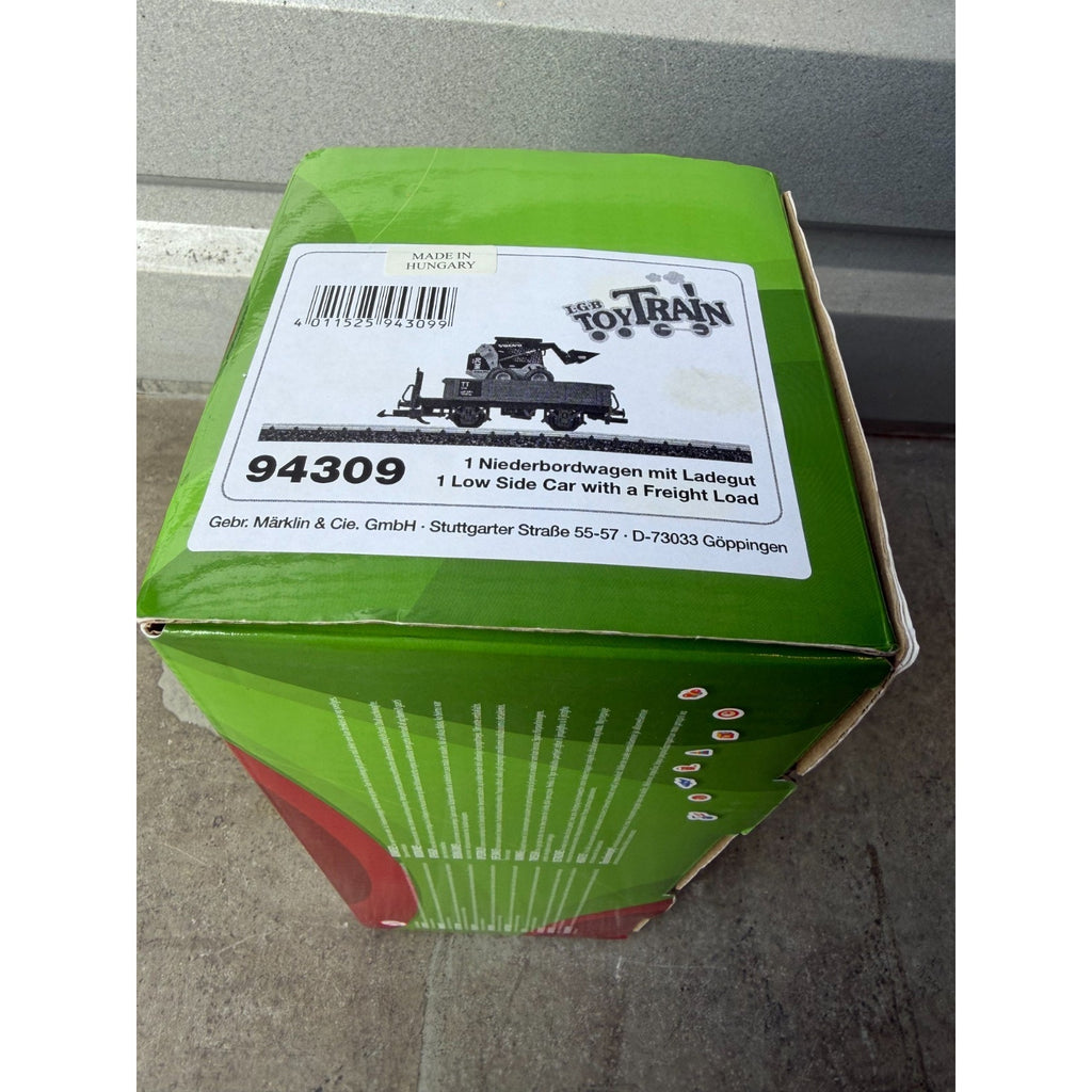 VINTAGE NOS LGB 94309 Low Side Car with Mini Loader G Scale - Made in Hungary