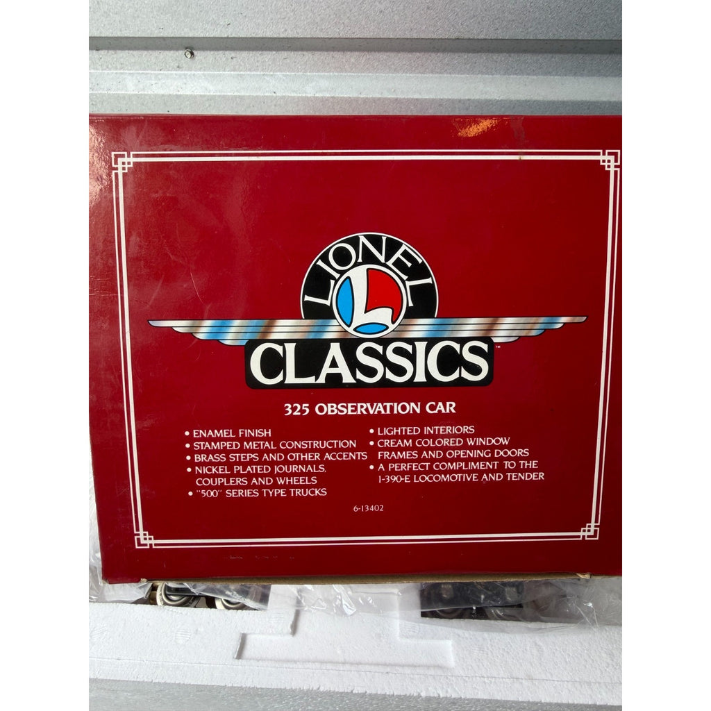 VINTAGE NOS LIONEL CLASSIC 325 STANDARD GAUGE OBSERVATION CAR 6-13402