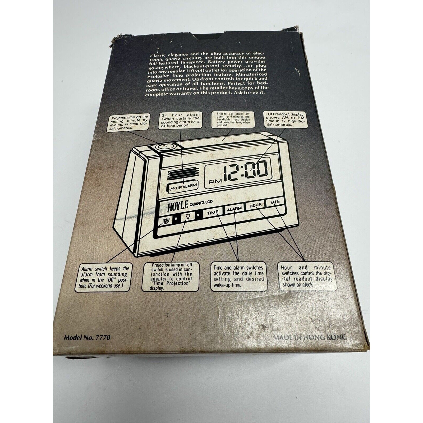 Vintage SEALED NEW Hoyle Battery Operated Digital Alarm Clock Model 7770