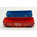 Vtg Lot 2 HO Scale Quad Hopper Cars: Bachmann M&StL 541085 & Tyco B&M 12608