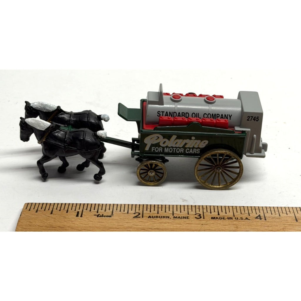 Vintage Lledo Chevron Standard Oil Polarine 2 Horse Drawn Delivery Tank Wagon