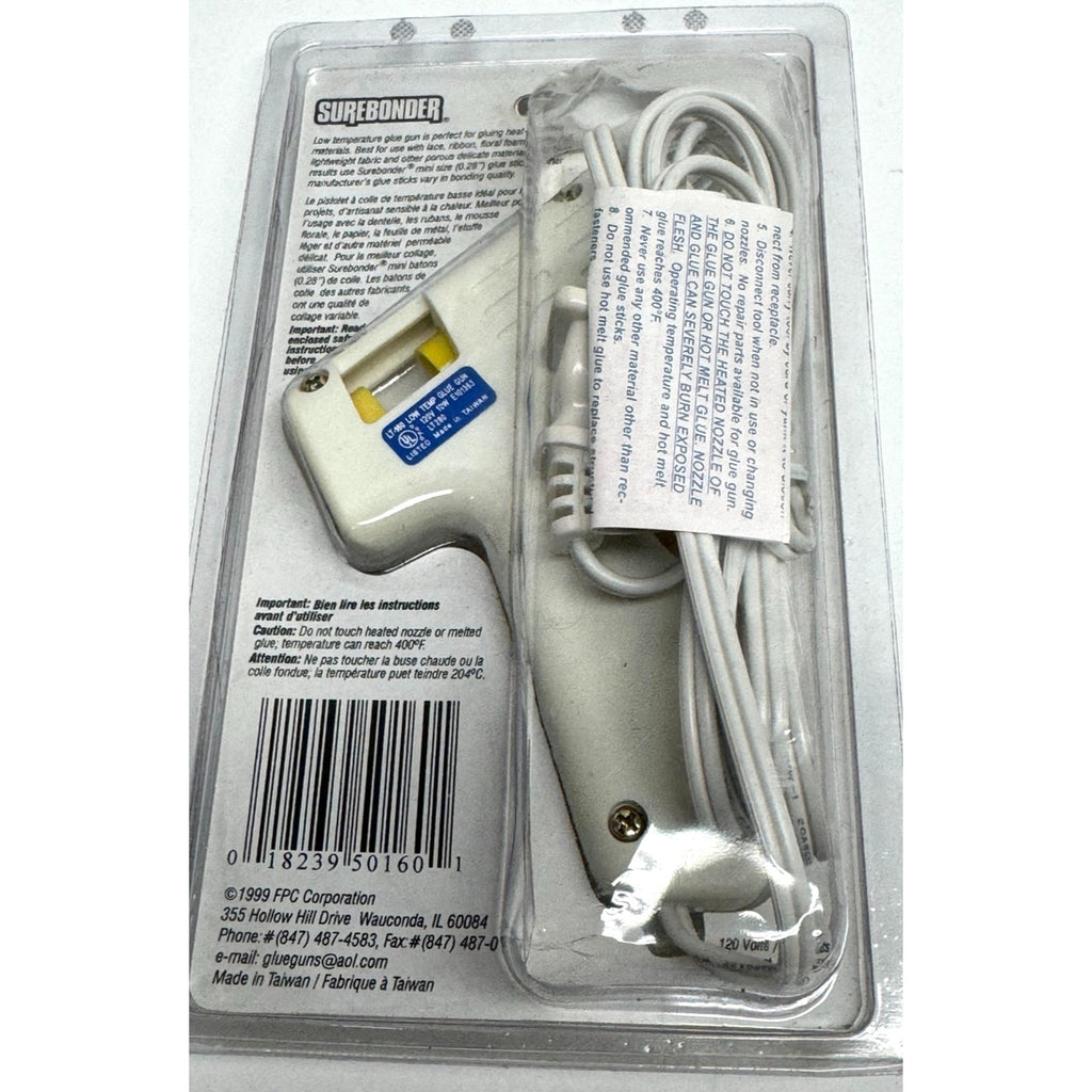 Vintage NEW Low Temperature Mini Glue Gun - White & Yellow