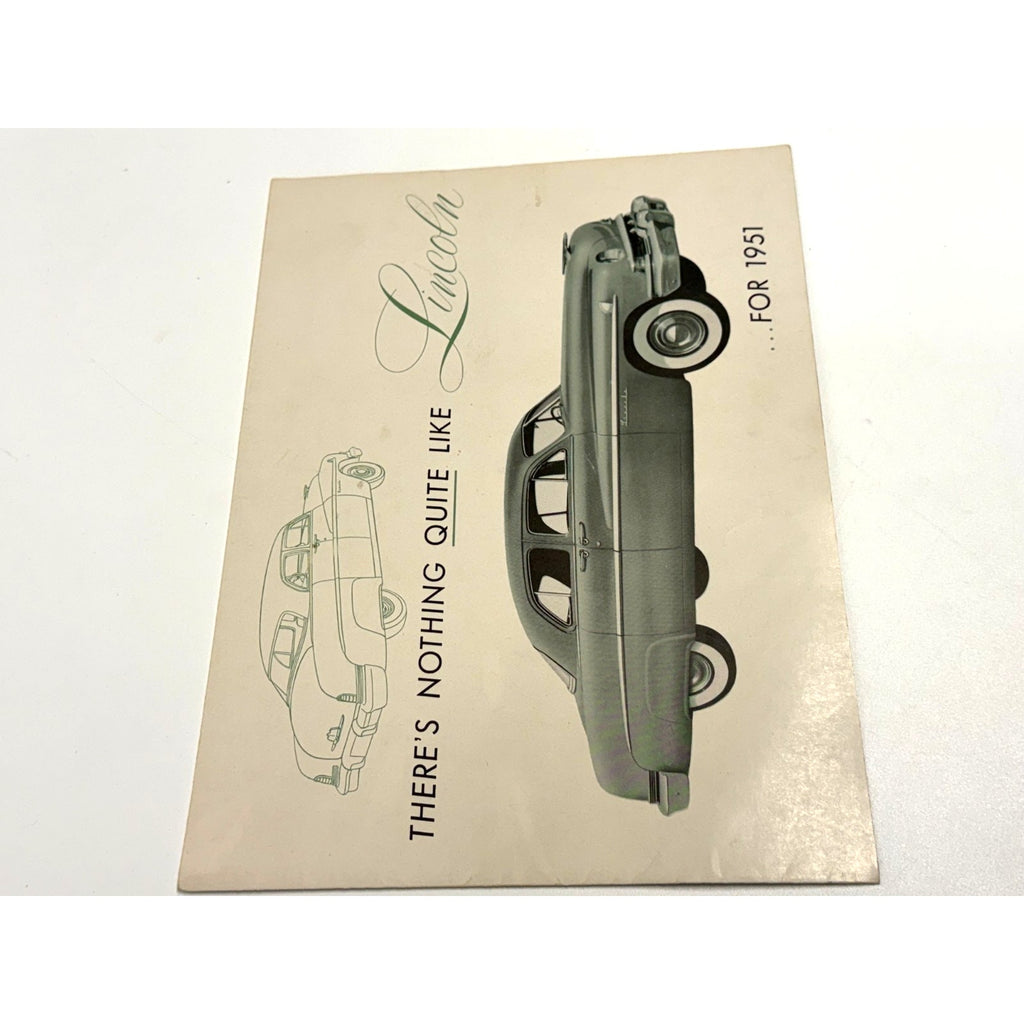 Vintage 1951 Lincoln Dealer Sales Brochure Folder Sedan Lido Coupe Original 51