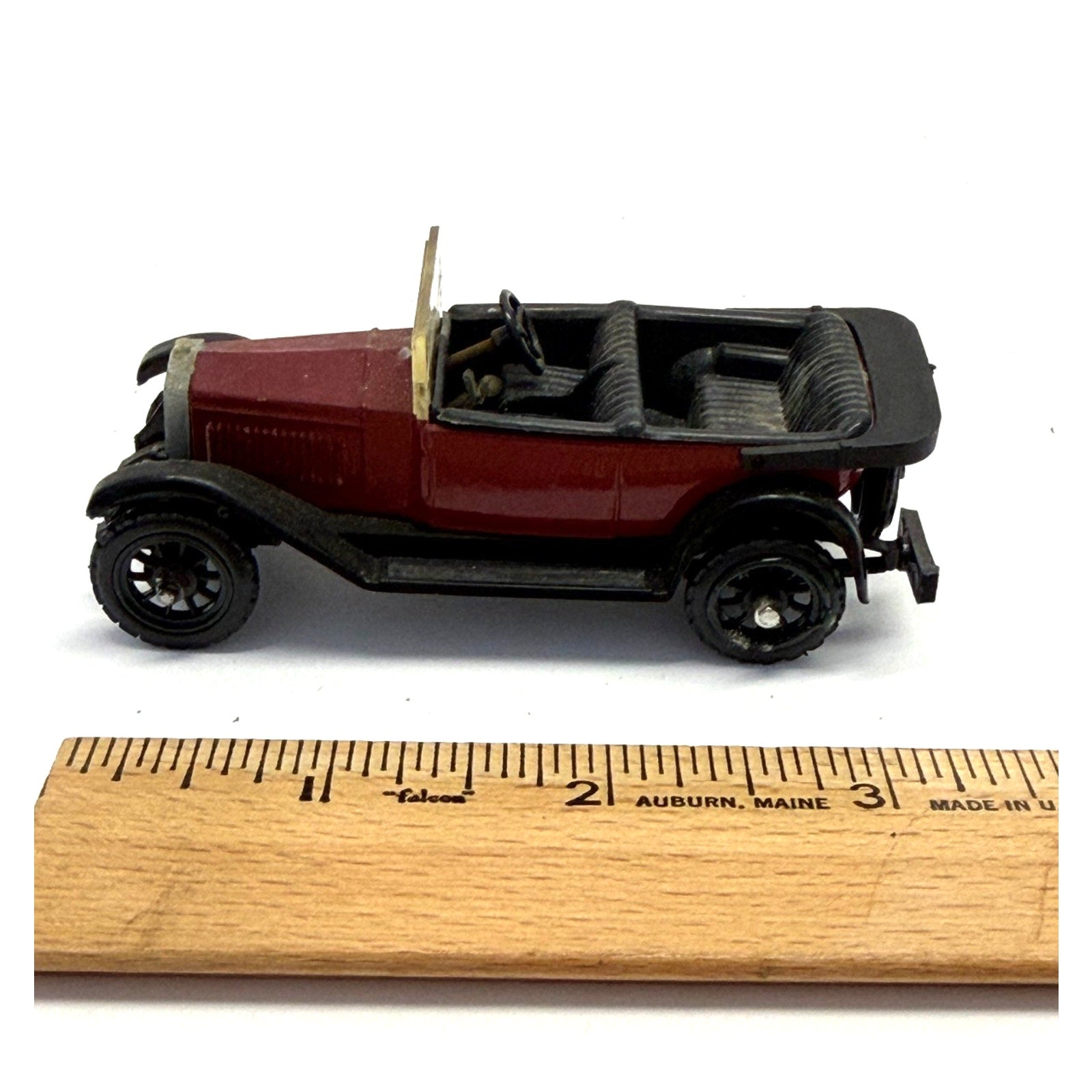 Vintage Dugu 1/43 Scale Fiat 509 Sedan 1924 Maroon/Black Diecast