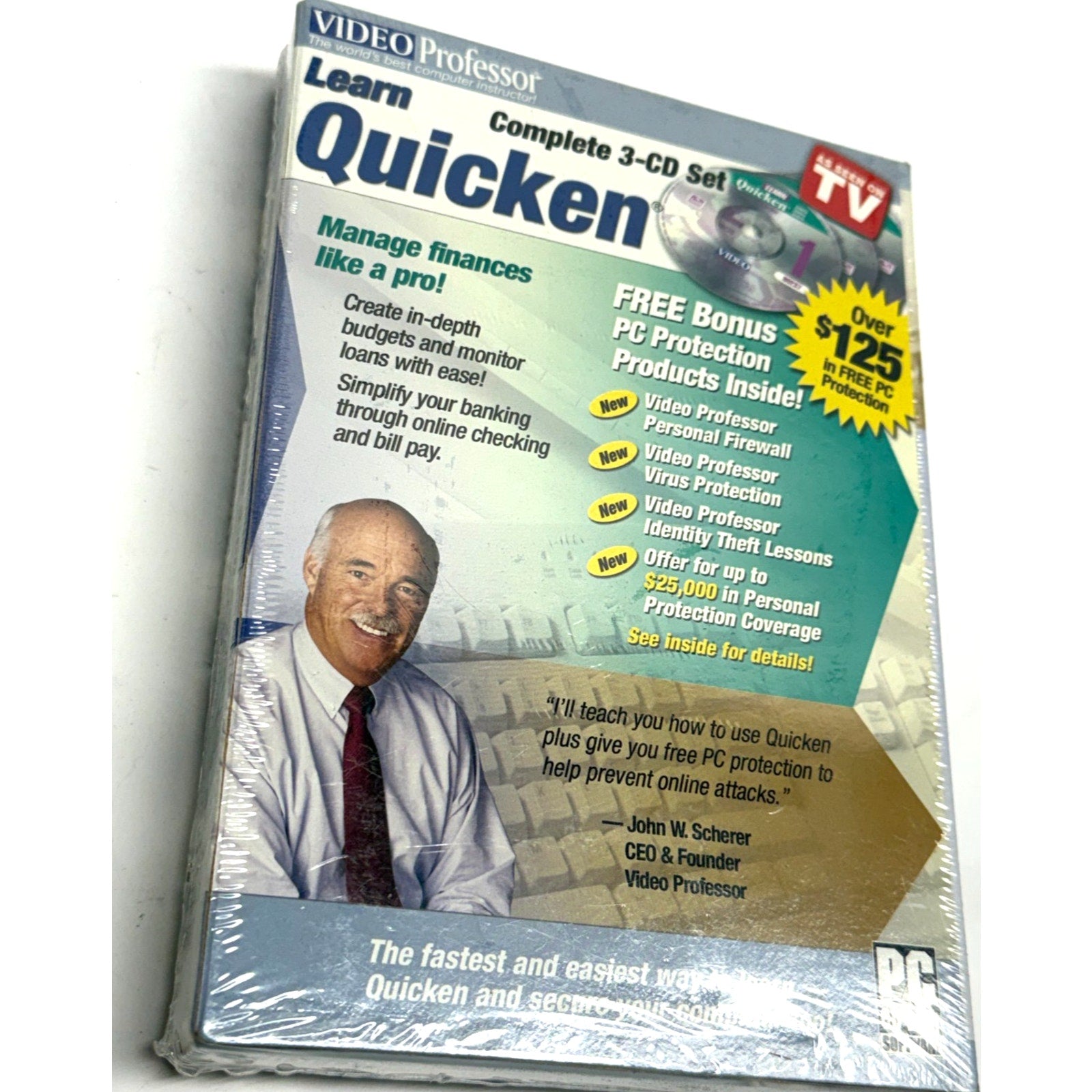 Vintage FACTORY SEALED Video Professor Learn Quicken PC Software