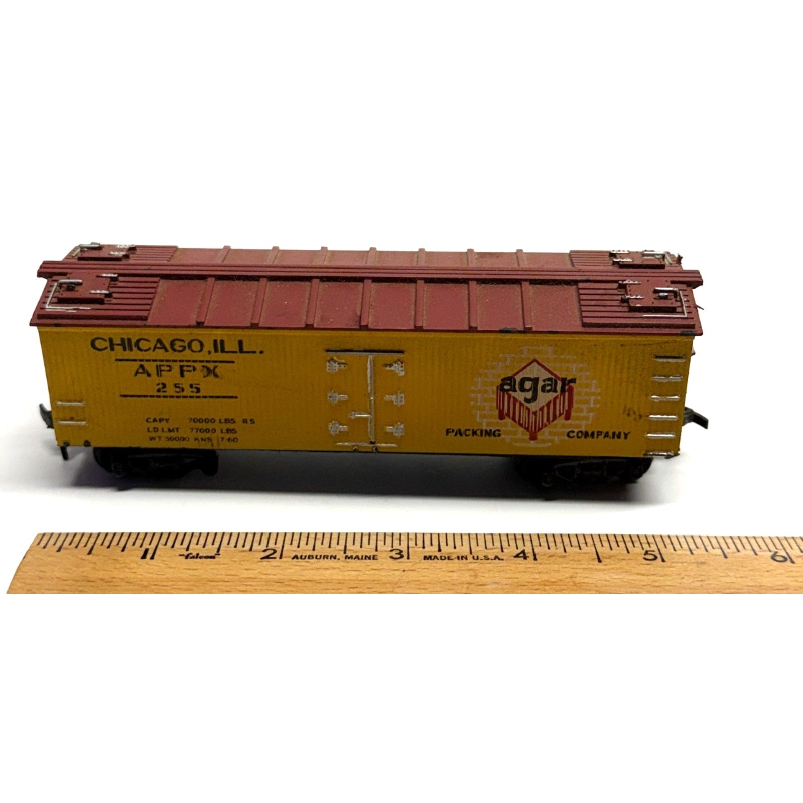 Vintage Athearn HO Agar Packing Company APPX Steel Reefer Car #255