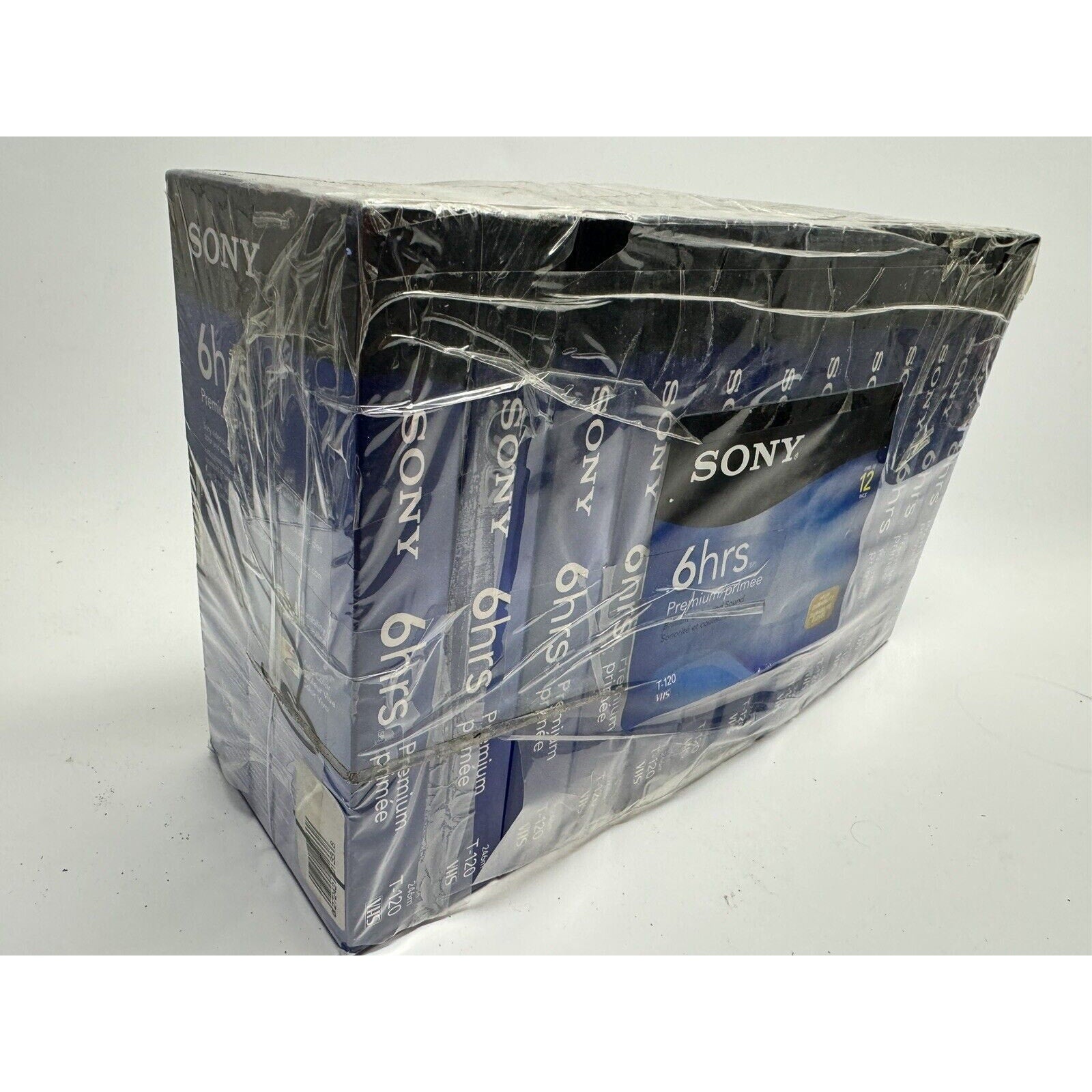 VINTAGE SEALED SONY T-120VR 12 Pack 6 Hour Blank VHS Premium VCR Video Tapes