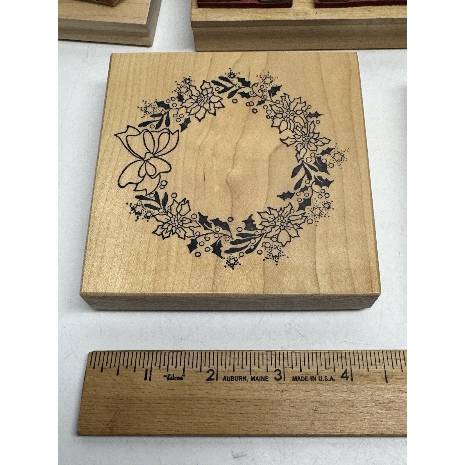 Vintage Lot of 5 NOS Wood Mount Rubber Stamp Land Scape, Rabbits and More