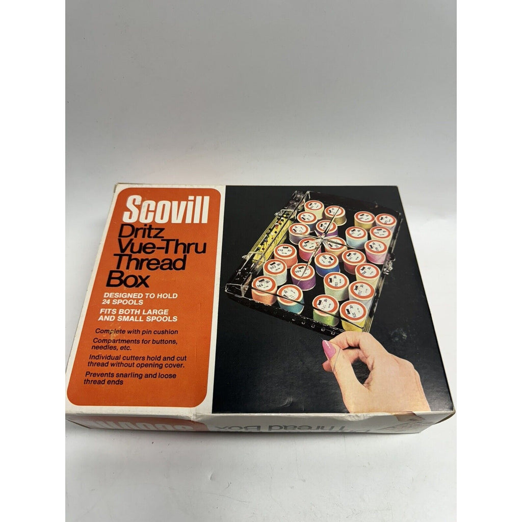 VINTAGE NOS DRITZ SCOVILL THREAD BOX ACRYLIC NO. 786 - MADE IN USA