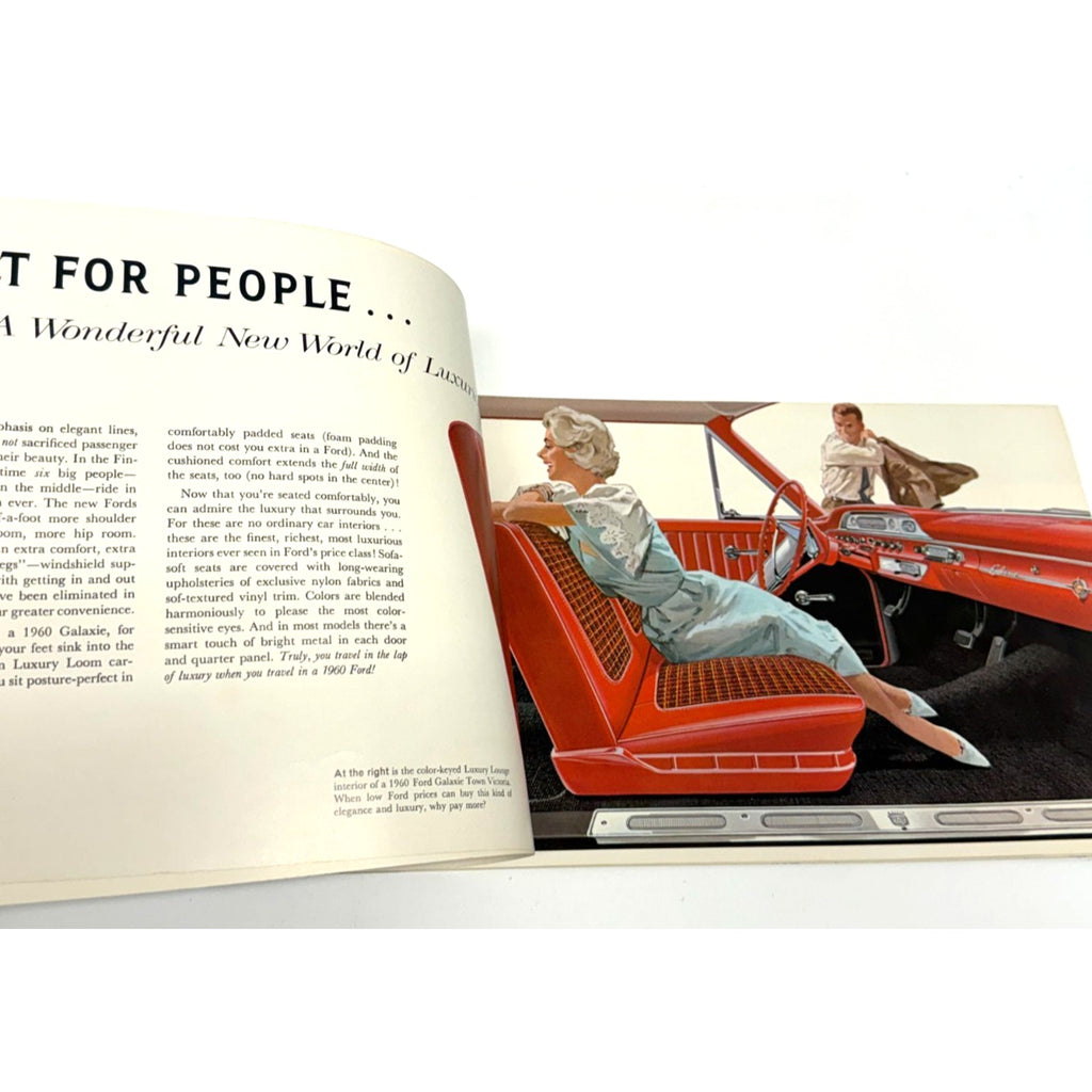 Vintage 1960 Ford Car Sales Brochure Galaxie Fairlane Starliner Sunliner