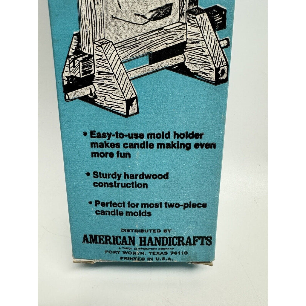 Vintage NOS Candle Mold Holder Wooden American Handicrafts Made in USA