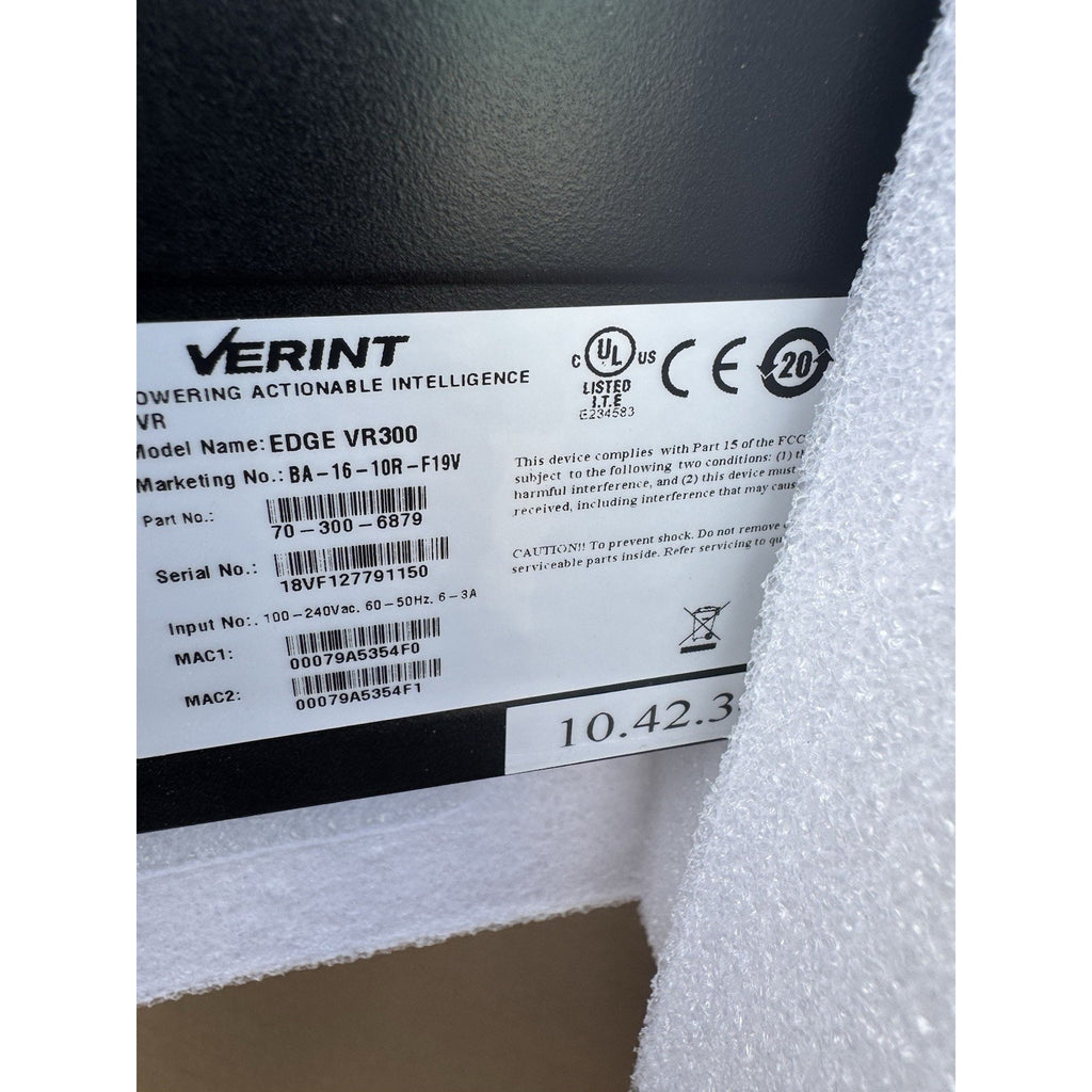 NEW Verint BA-32 TBR EdgeVR300 NVR with 4x16TB HDD and RAID1 Storage