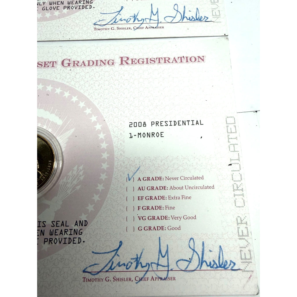 Vtg lot of 3 New Certificate of Official Asset Grading Registration 08-09