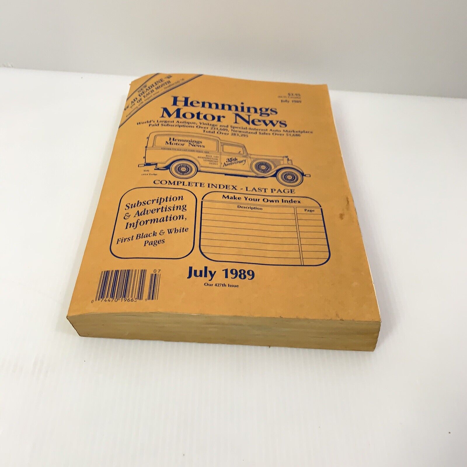 VINTAGE GENTLY USED Hemmings Motor News - June 1989