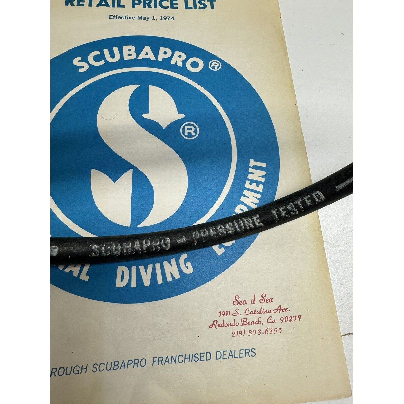 VINTAGE SCUBAPRO Pressure Gauge, Scuba Hose and a SeaQuest Dual Valve BCD infla