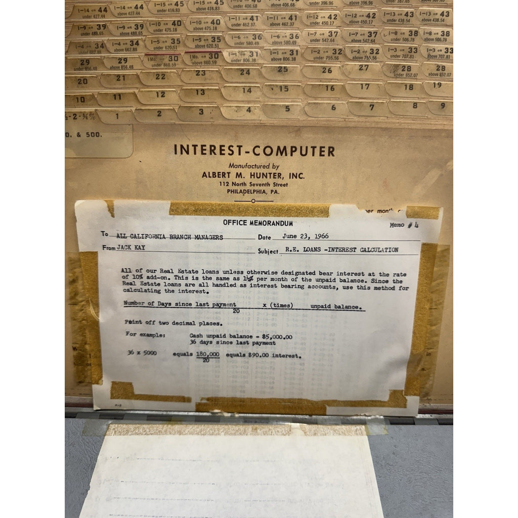 VINTAGE RARE 1966 Hunter Interest Computer to Calculate Interest or Charges