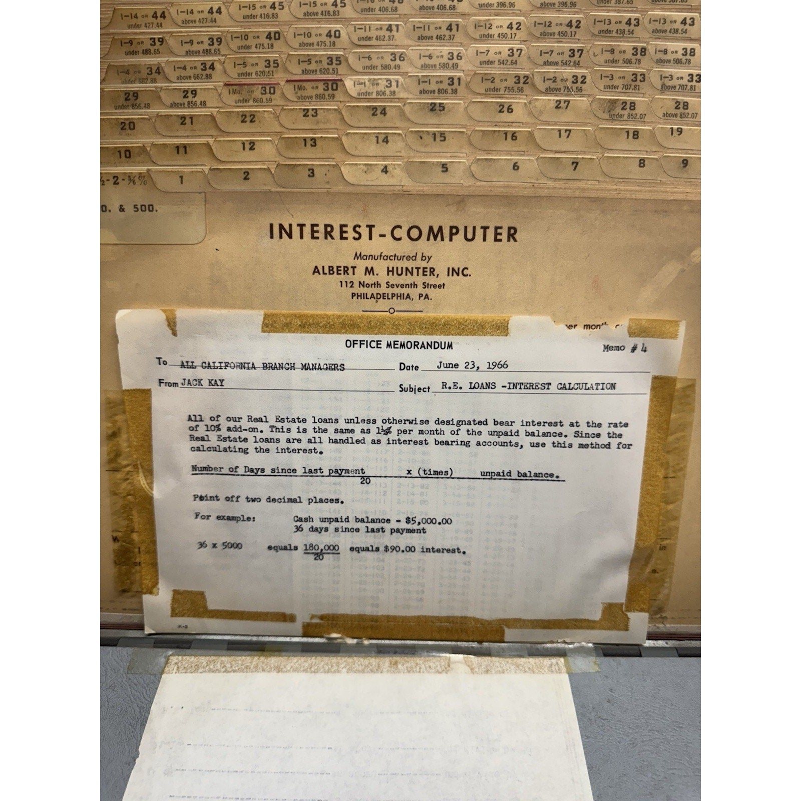VINTAGE RARE 1966 Hunter Interest Computer to Calculate Interest or Charges