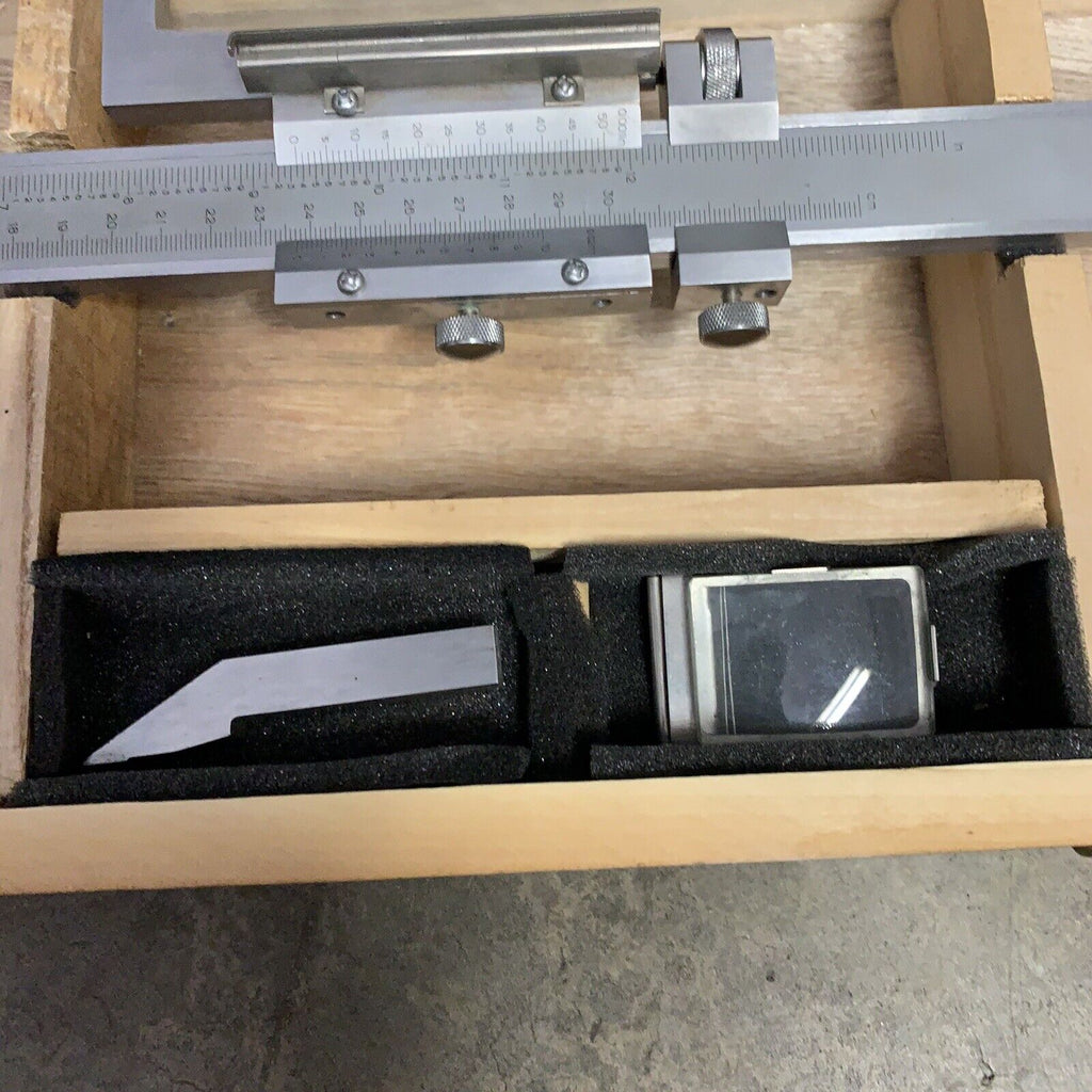Vintage 12" Height Vernier Caliper with Zero Adjustment Device with Storage Box