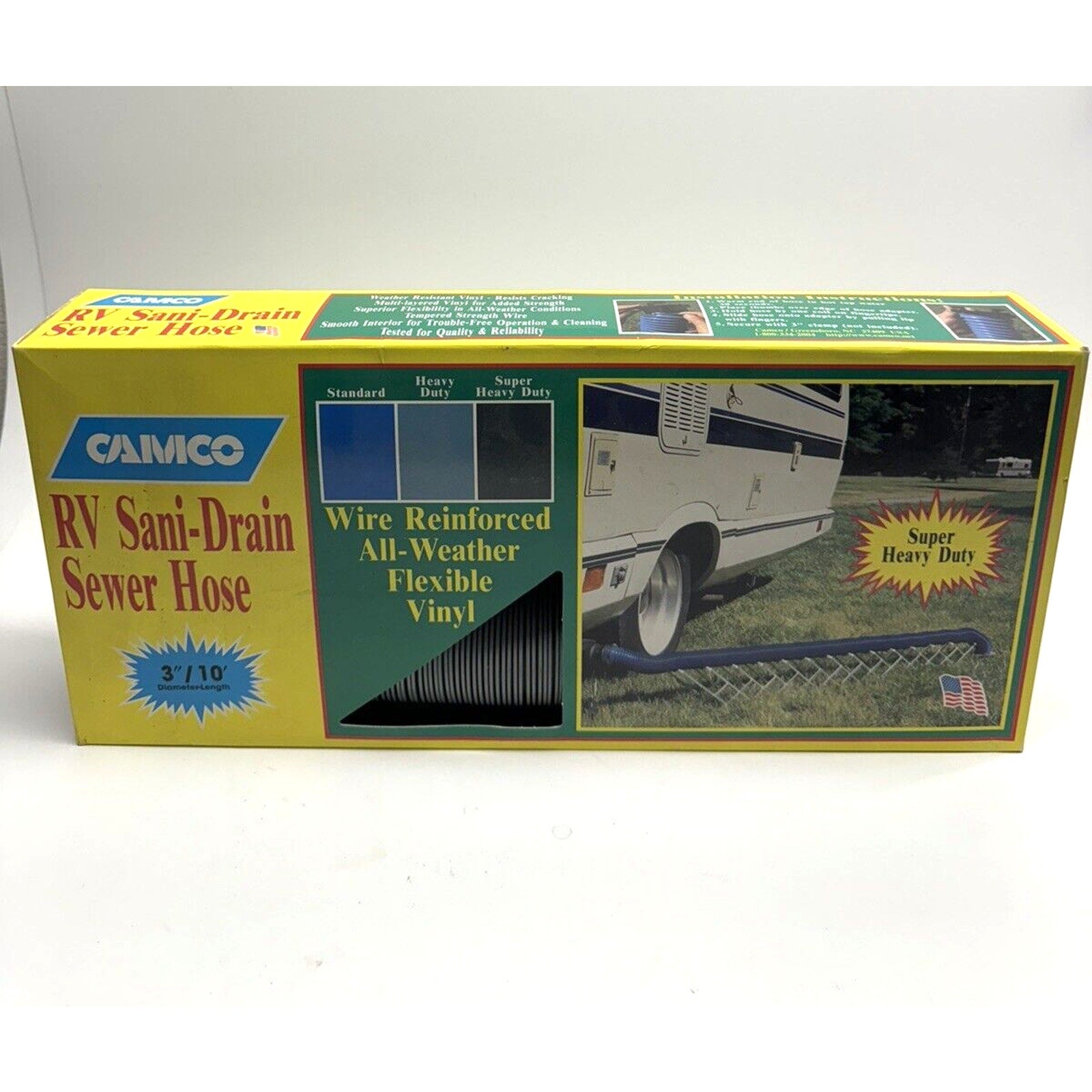 VINTAGE NOS CAMCO RV SANI-DRAIN SEWER HOSE 3"/10 FT. MODEL 27409 MADE IN USA