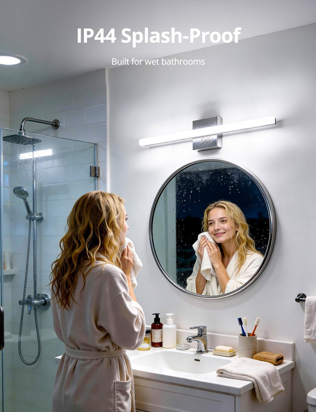 LED Vanity Lights Bar 24 Inch Bathroom Light Fixtures 14W IP44 over Mirror Lighting Indoor Wall Sconces Modern Cool White 6000K for Washroom