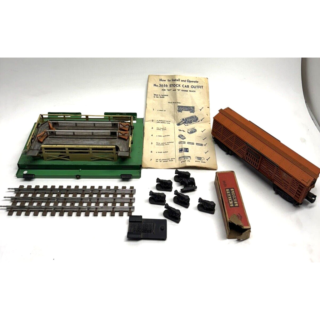 VINTAGE Lionel Operating 3656 Stockyard Working Set W/Car, Cows, Manual