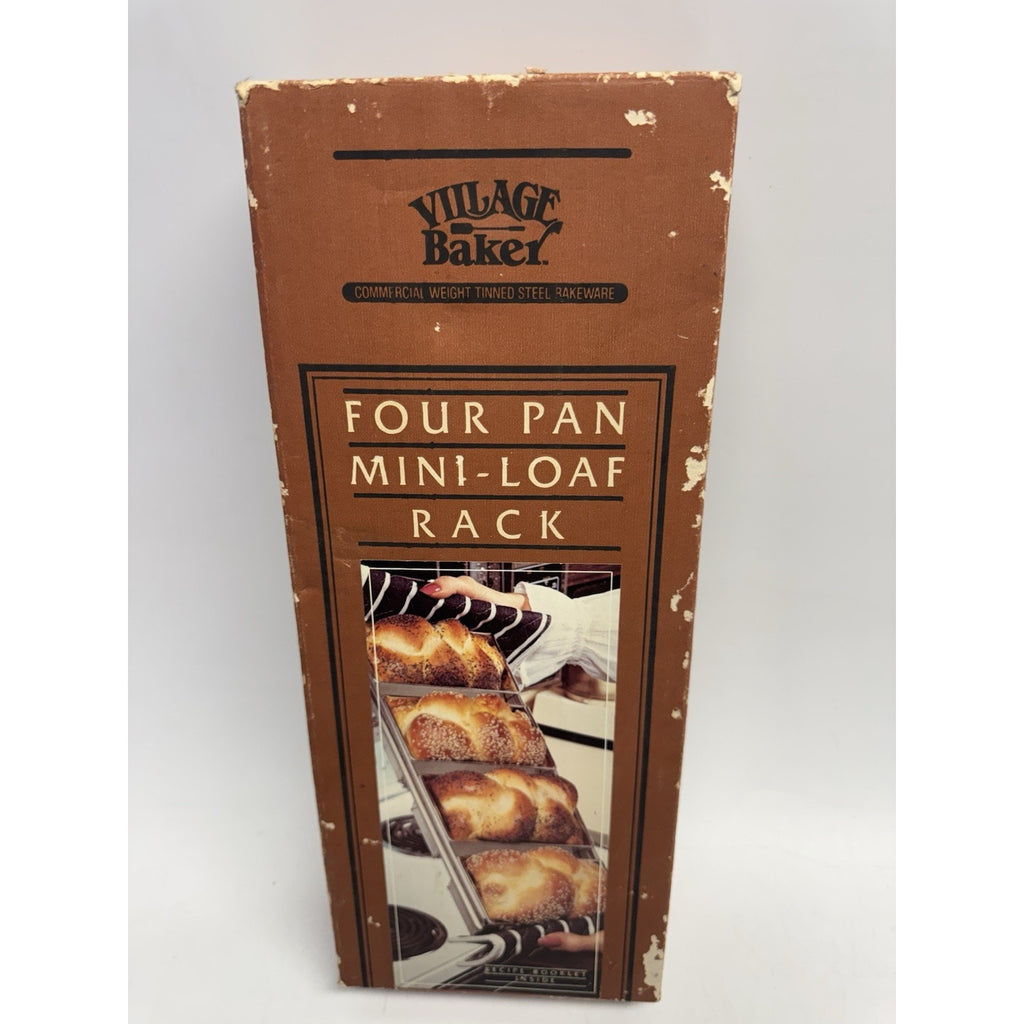 Vintage SEALED PACKAGE Village Baker Four Mini-Loaf Rack No. 440GB Made in USA