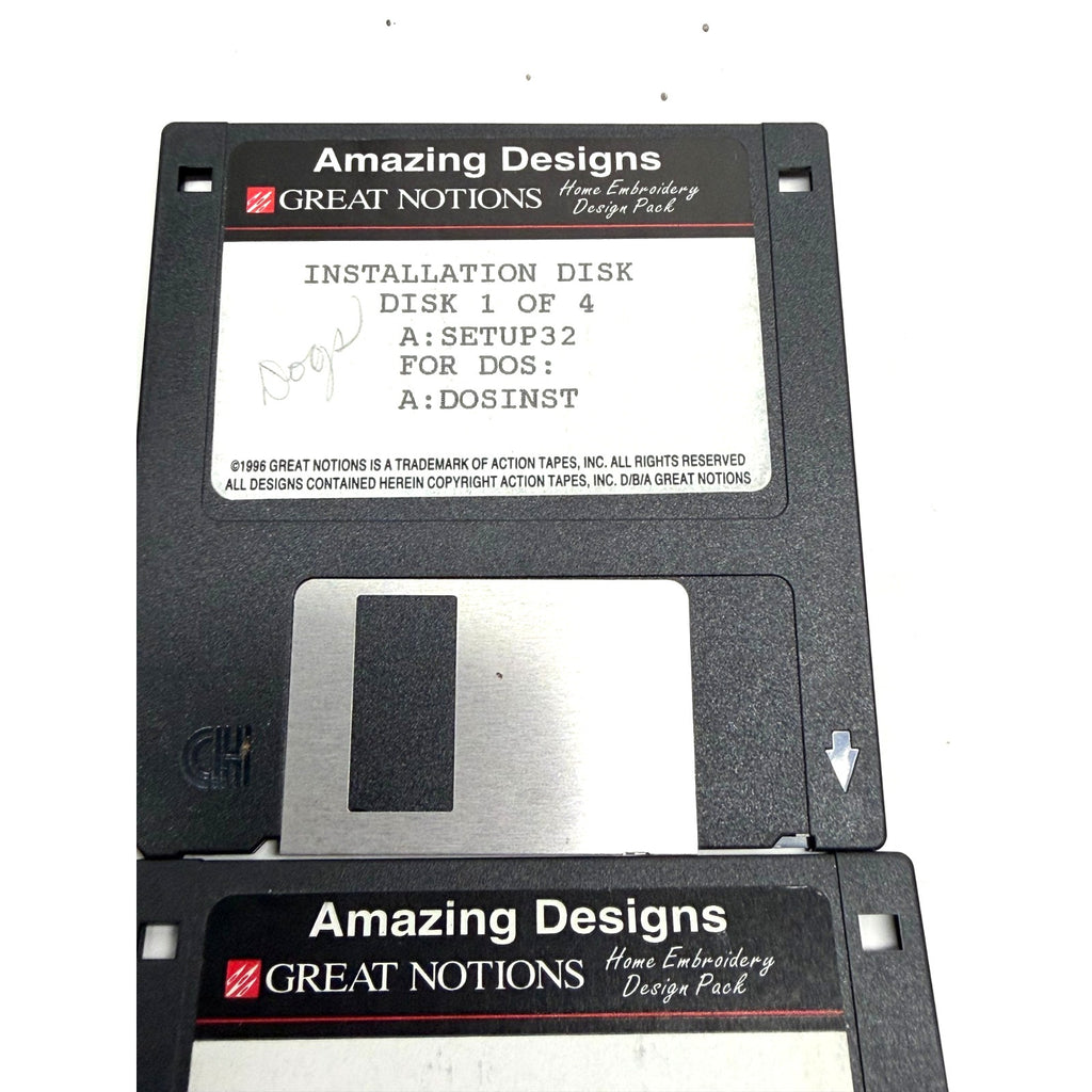 Vintage Amazing Designs Dogs Collection IV Embroidery Design Pack 4 Floppy Disks