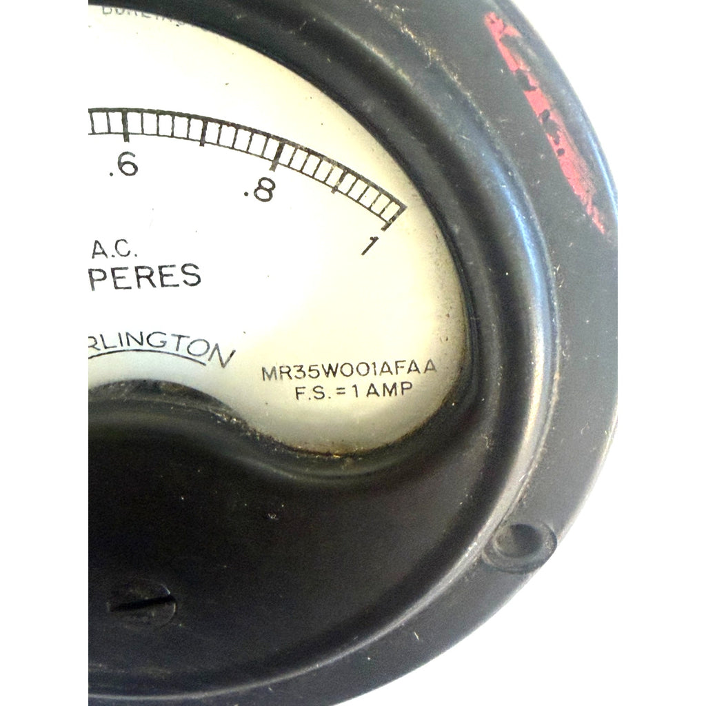 Vintage Burlington Model 432 AC Amperes Panel Meter 1A FS MR35W001AFAA Tested