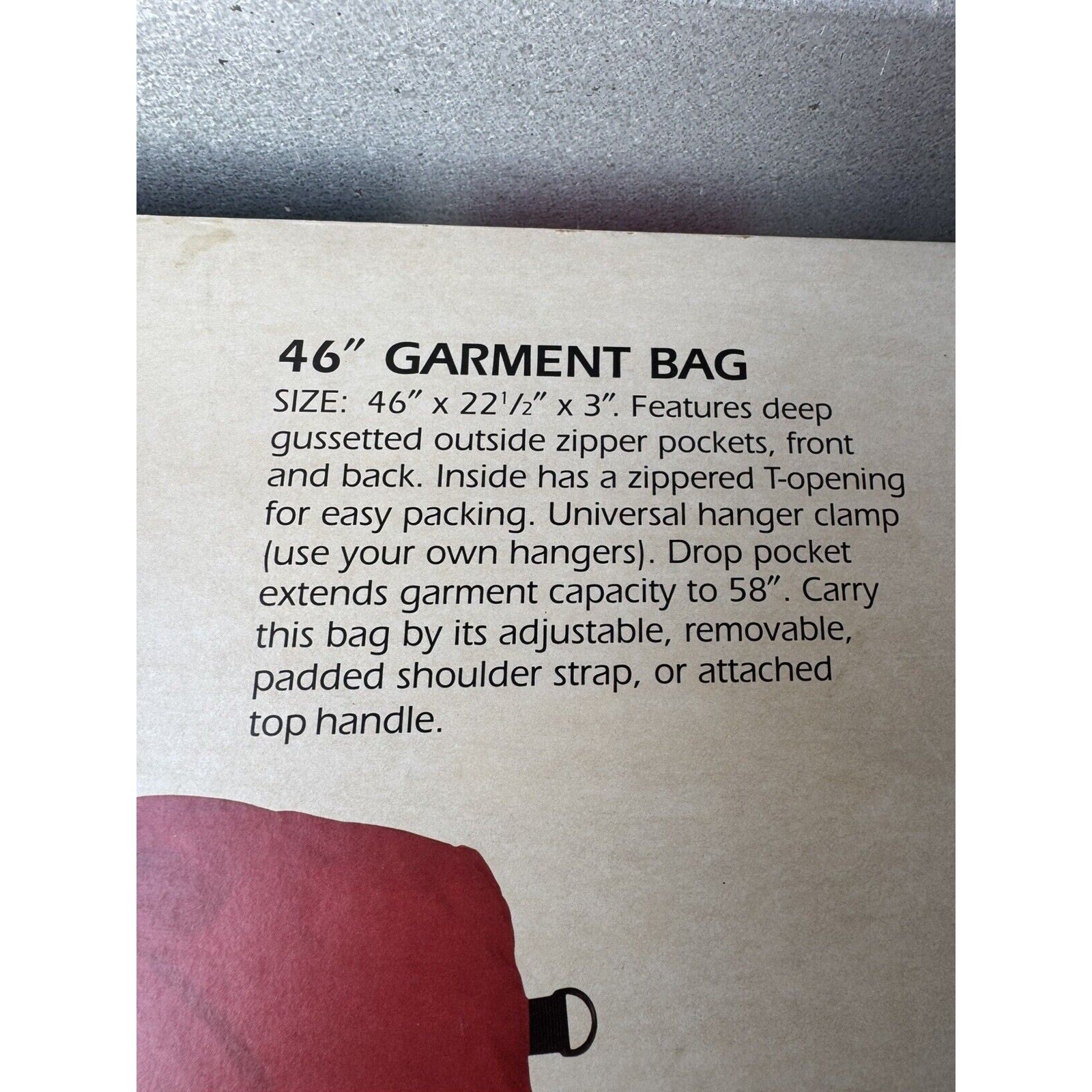 VINTAGE NOS Adolfo Garmet Travel Bag Black AERO II 46" #59631 Made in Korea