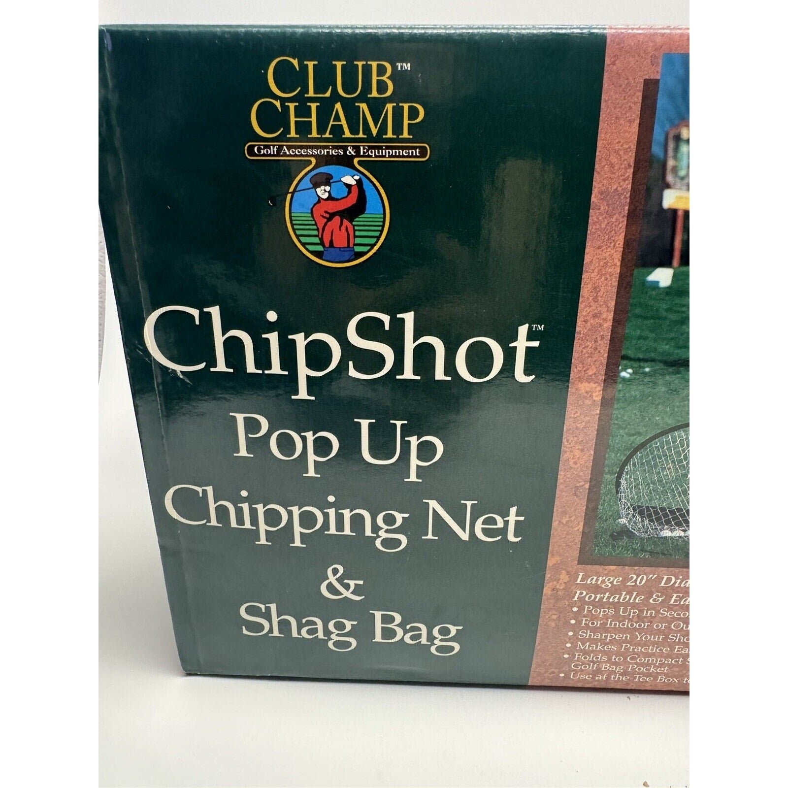 VINTAGE NEW Club Champ Chip n' Shag Combo w/ Chipping Net & Collapsible Shag Bag