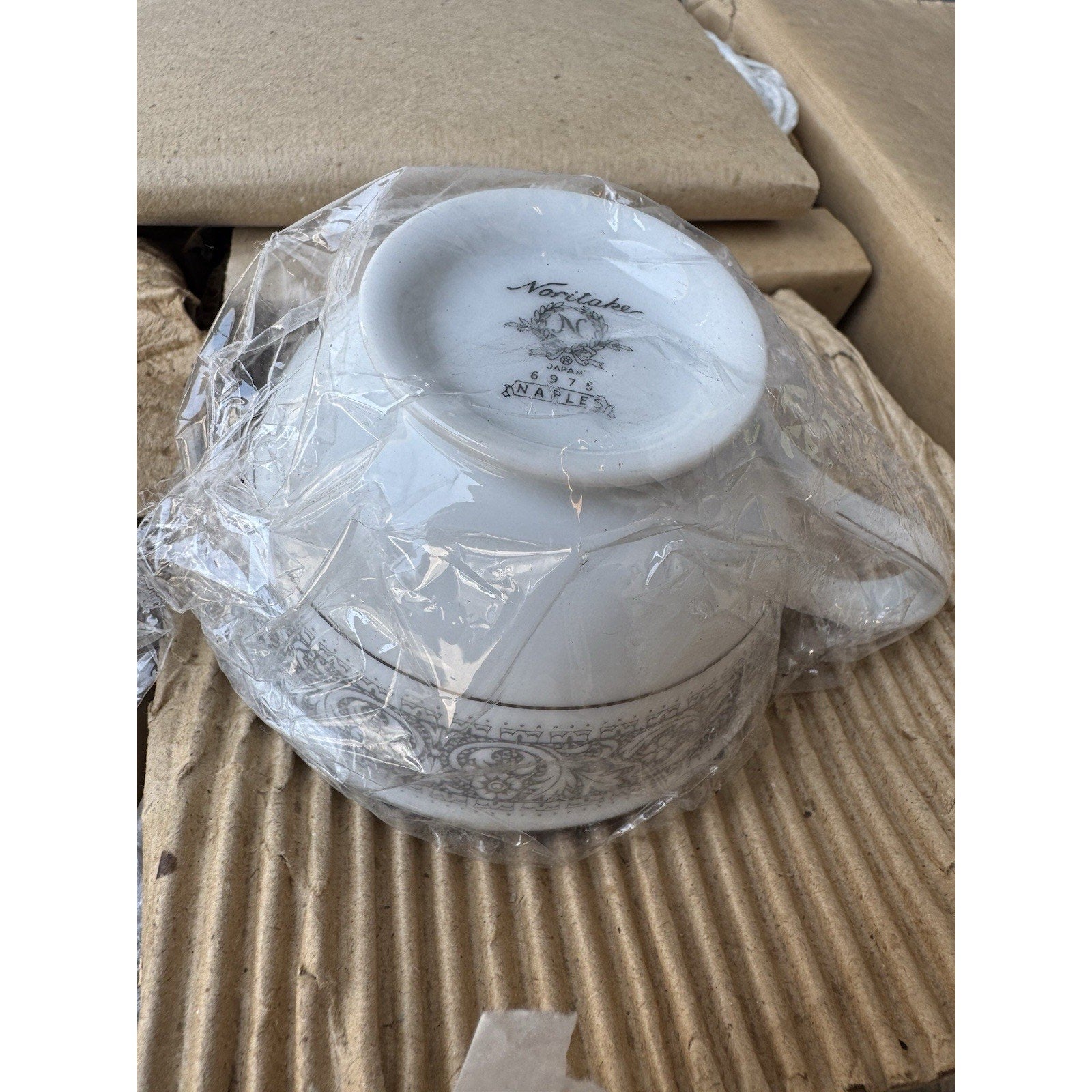 VINTAGE Noritake Japan 6975 Naples White Gray Scroll Porcelain Set of 23 Pieces