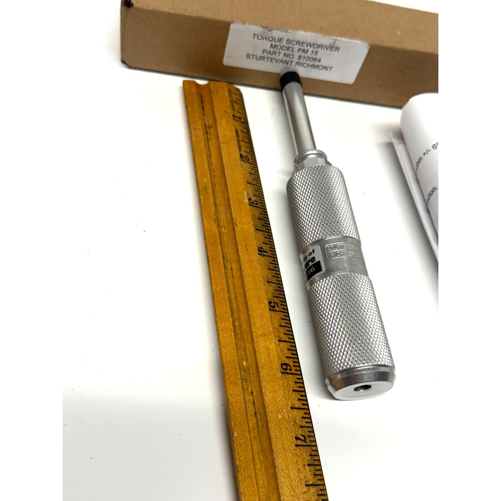 Vintage Sturtevant Richmont PM-15 Preset Torque Screwdriver 810064 3-15