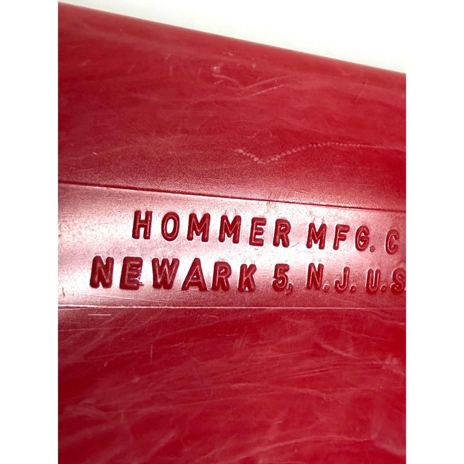 Vintage MCM Hommer Mfg Hard Plastic Marbled Sewing Box with Needles