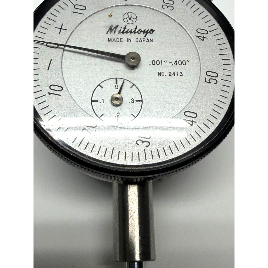 Vintage Mitutoyo 2413 Dial Indicator .001"-.400" Balanced Scale Shock Proof