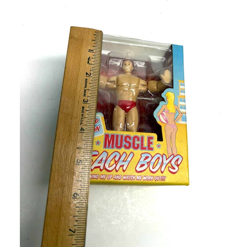 Vintage Muscle Beach Boys Push Up Preston Wind Up Toy - New Open Box - Jam Toys