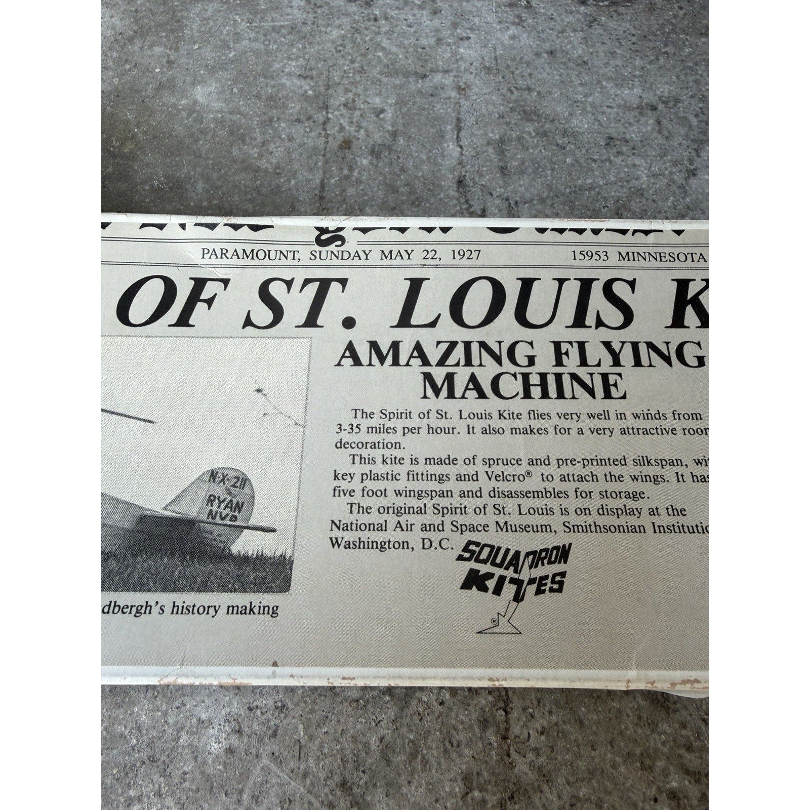 VINTAGE FACTORY SEALED 1970’s Spirit of St. Louis Kite Kit #203