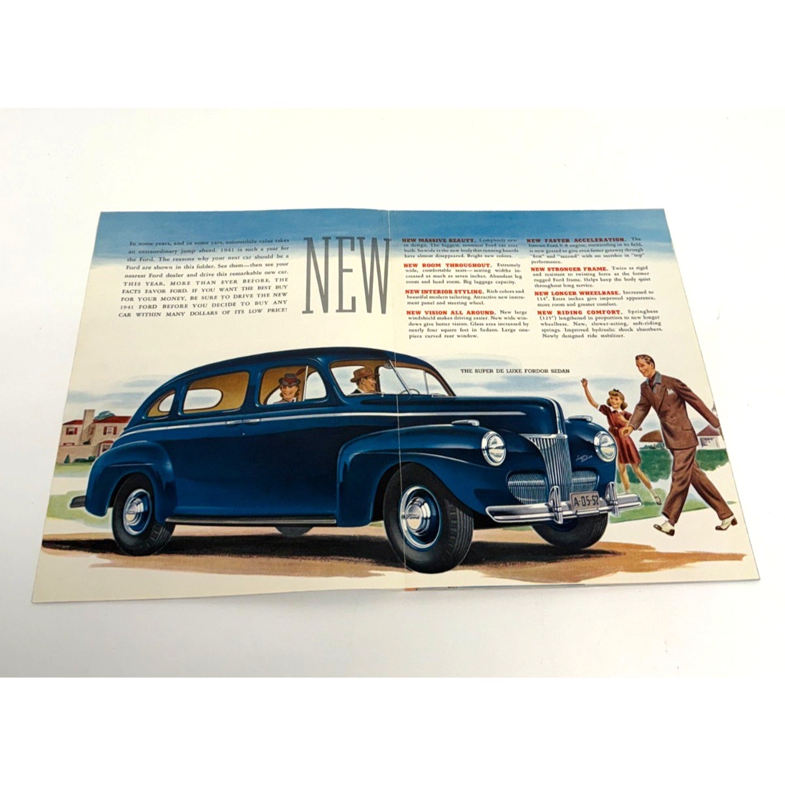 Vintage 1941 FORD Color Sales Brochure Poster