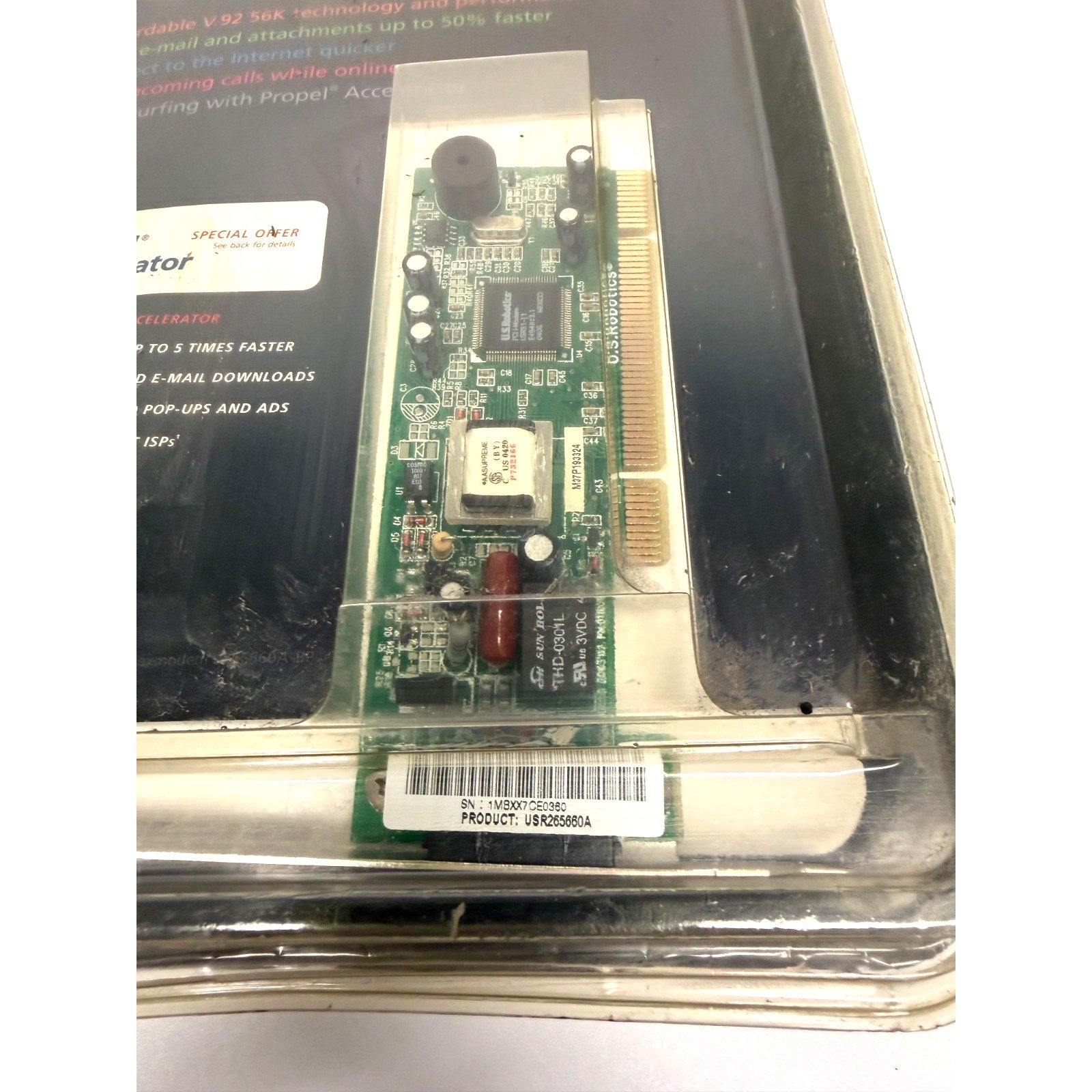 Vintage U.S. Robotics 56K PCI Faxmodem V.92 Internal Dial Up Modem NEW SealedNOS