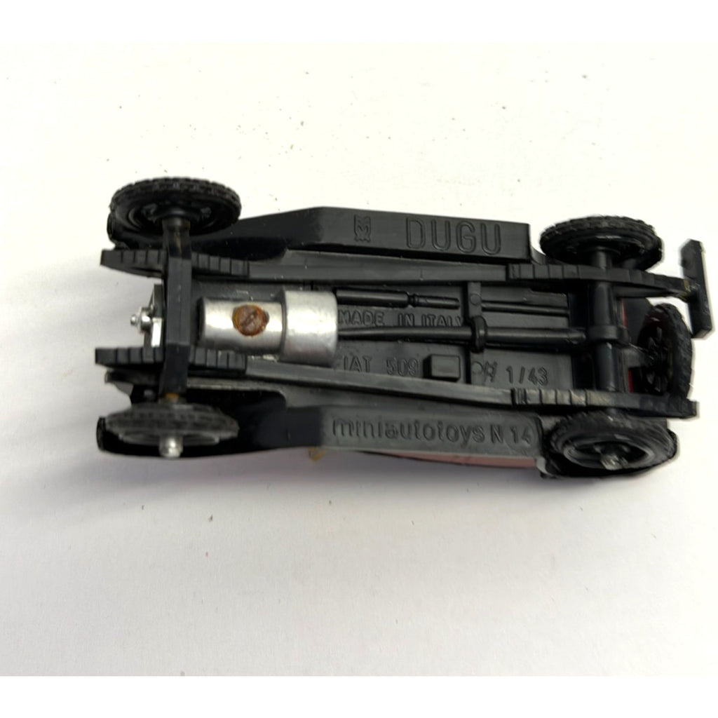 Vintage Dugu 1/43 Scale Fiat 509 Sedan 1924 Maroon/Black Diecast