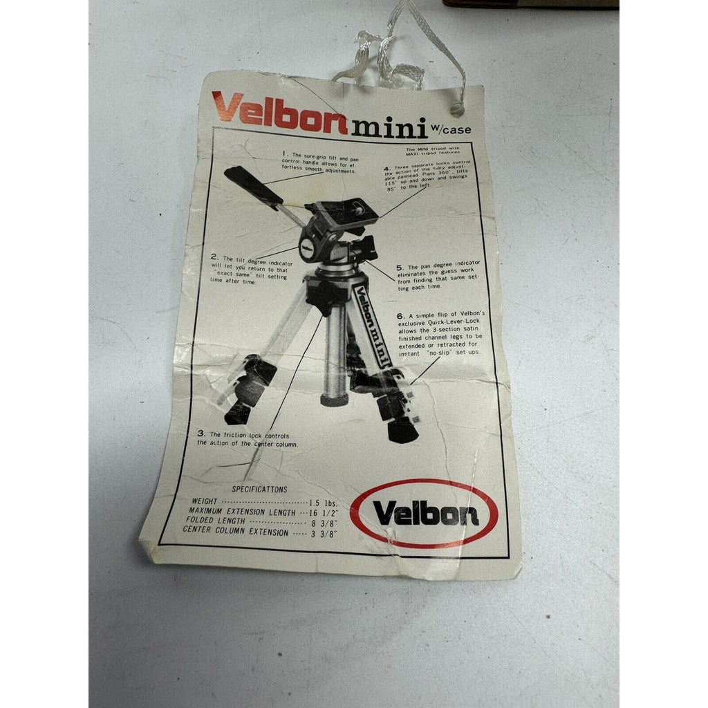 Vintage "RARE" NOS Velbon Mini Tripod Camera Stand Panhead PH-128 w/Original Box
